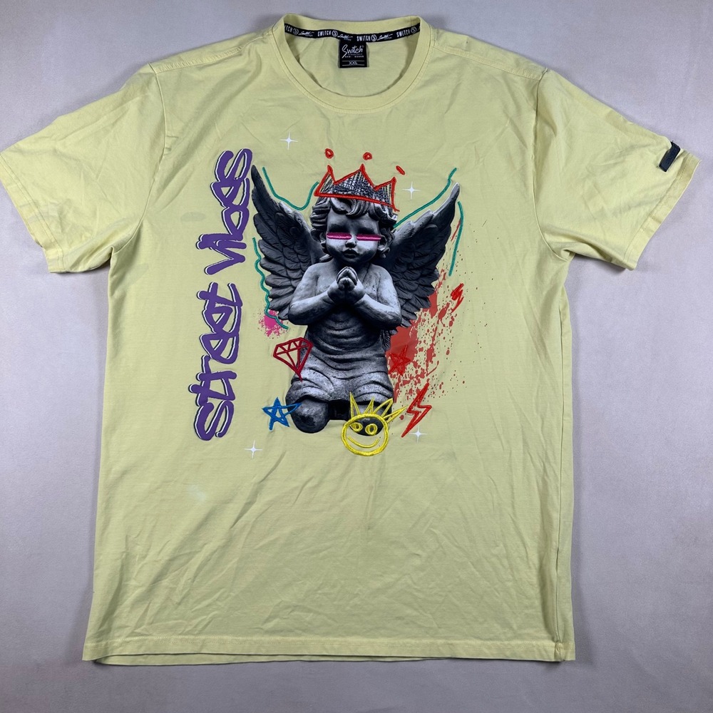 Switch Remarkable Street Vibes T Shirt Men XXL Angel Graffiti Hip Hop Streetwear